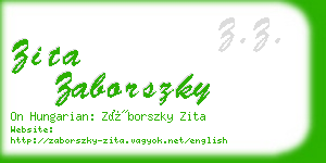 zita zaborszky business card